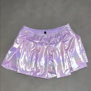 Y2K Bodyrage Iridescent Purple Mini Skater Pleated Skirt
